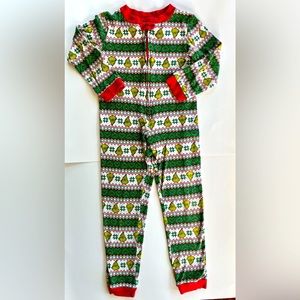 Dr. SEUSS GRINCH Christmas cotton zip up pajamas kids size 6